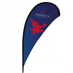 Beachflag "Tropfen" ENERGETIX Frosch mit Kreuzfuß